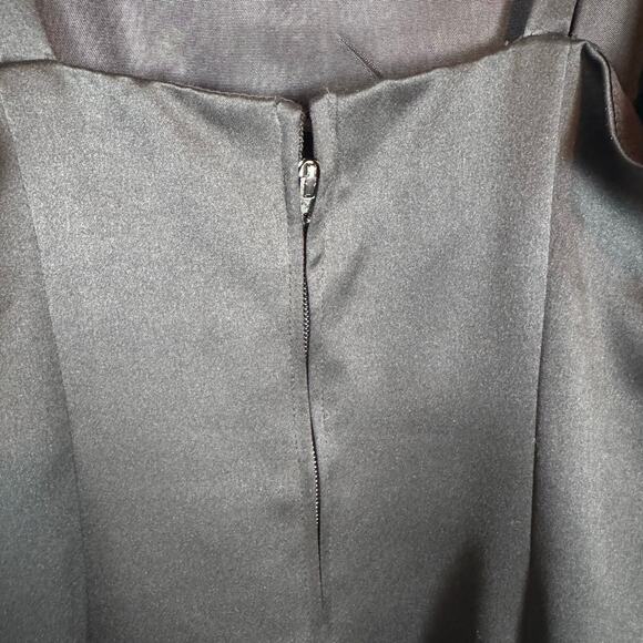 Vintage 90's Girls Ruched Flower Black Gold Formal Dress Junior 7 A-Line - Picture 8 of 8